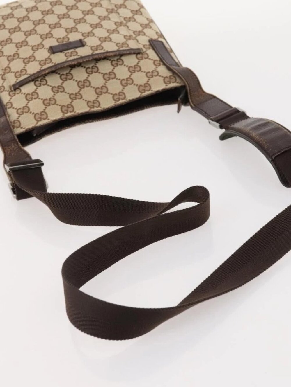 GUCCI GG Canvas Shoulder Bag Beige Silver 122793 Auth ep13100 - Picture 7 of 16